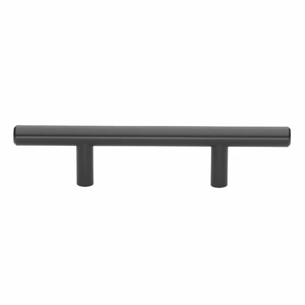 3 in. Center to Center Matte Black Solid Steel Bar Pull - 5000-76-MB, Gliderite Hardware, Mfr#: 5000-76-MB-1